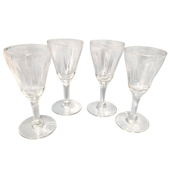 Vintage Crystal Liqueur Glasses Set of 4 Cordial Liqueur 3.5 inches tall Barware - Picture 1 of 10
